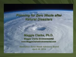 Planning for Zero Waste after  Natural Disasters