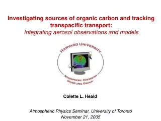 Atmospheric Physics Seminar, University of Toronto November 21, 2005