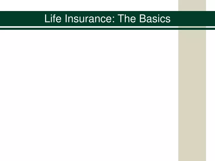 life insurance the basics