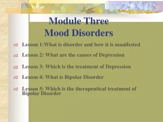 Module Three Mood Disorders