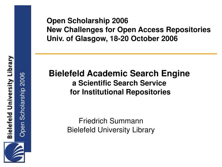 open scholarship 2006 new challenges for open