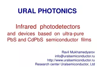 Infrared  photodetectors  and  devices based  on  ultra-pure  PbS and CdPbS  semiconductor  films
