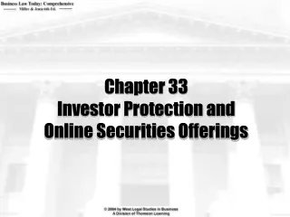 Chapter 33 Investor Protection and Online Securities Offerings