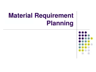 Material Requirement Planning