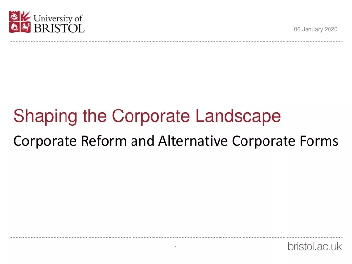 shaping the corporate landscape