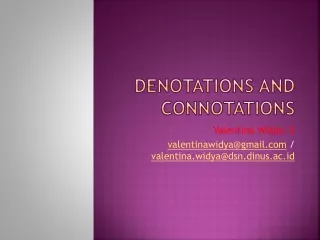 Denotations and Connotations