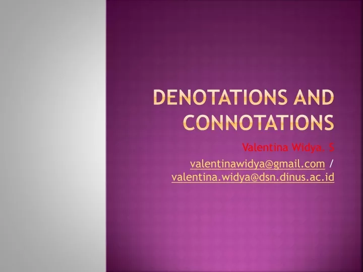 denotations and connotations