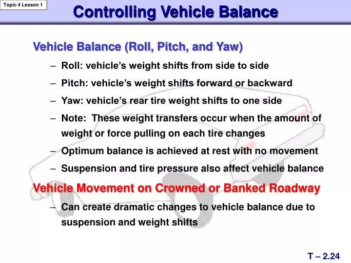 controlling vehicle balance