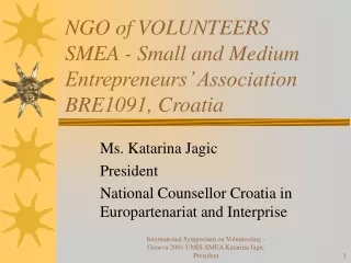 NGO of VOLUNTEERS SMEA - Small and Medium Entrepreneurs’ Association  BRE1091, Croatia