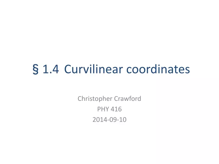 1 4 curvilinear coordinates