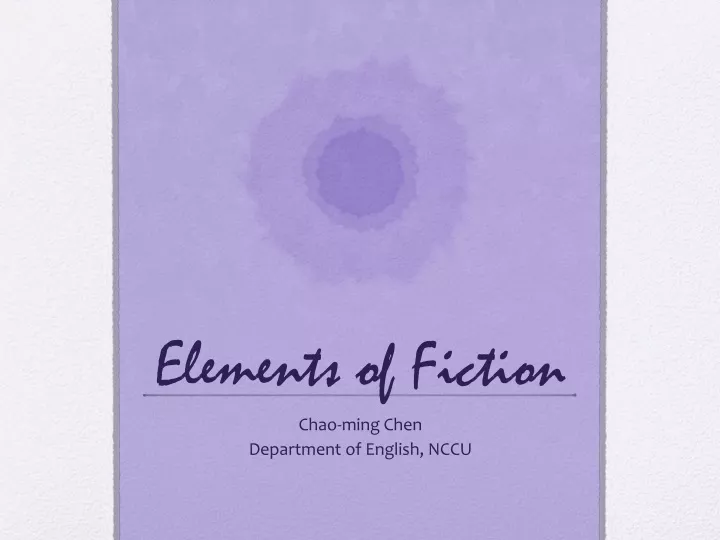 elements of fiction