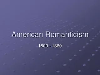 American Romanticism