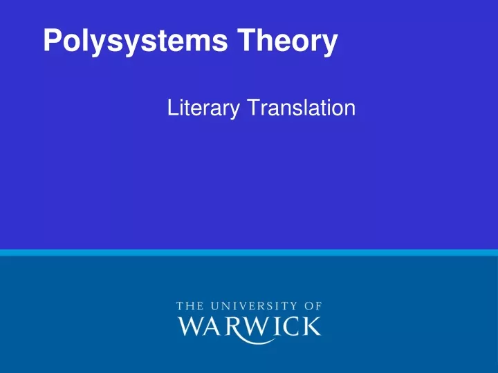 polysystems theory