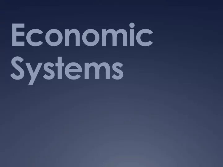 economic systems