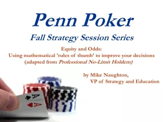 Penn Poker Fall Strategy Session Series