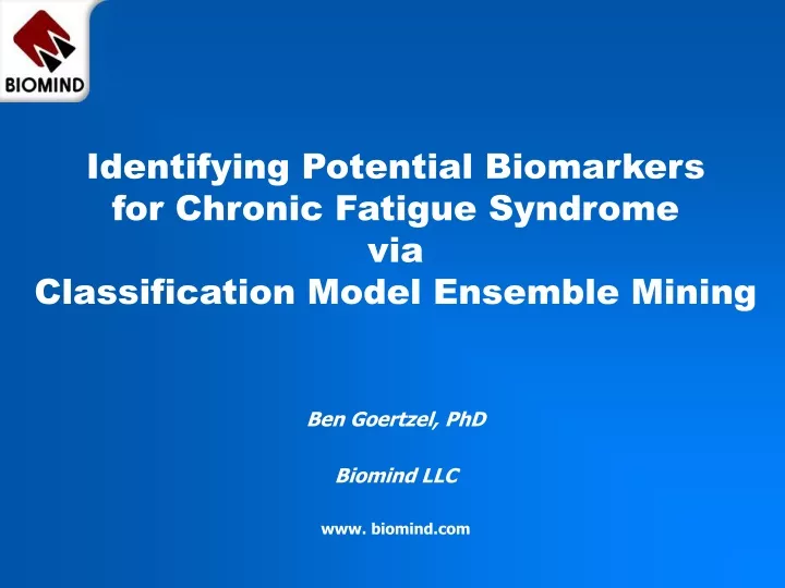 identifying potential biomarkers for chronic