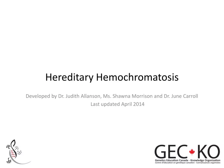 hereditary hemochromatosis