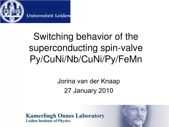 switching behavior of the superconducting spin valve py cuni nb cuni py femn