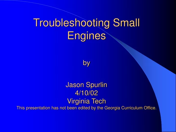 troubleshooting small engines by jason spurlin