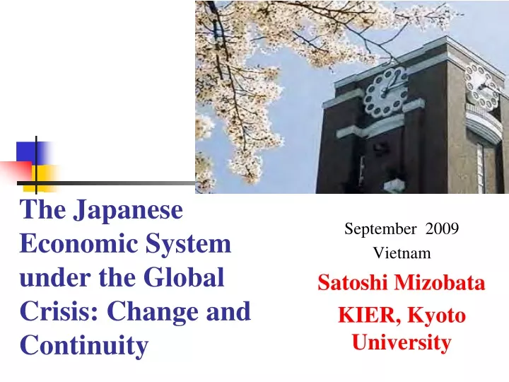 the japanese economic system under the global crisis change and continuity