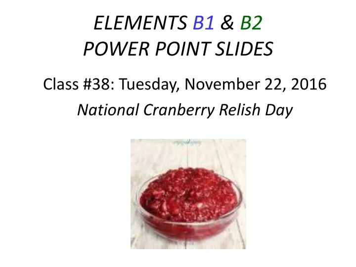 elements b1 b2 power point slides