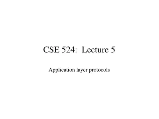 CSE 524:  Lecture 5