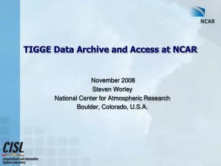 TIGGE Data Archive and Access at NCAR