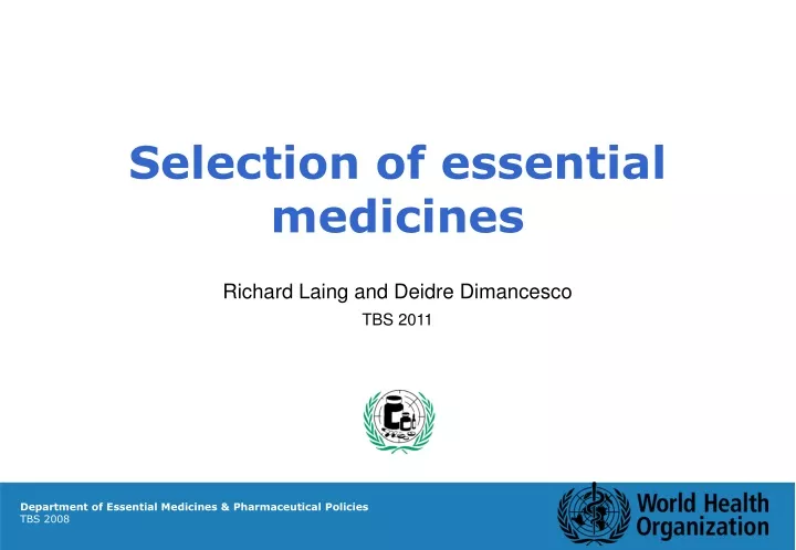 selection of essential medicines