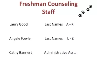 Freshman Counseling  Staff