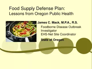 Food Supply Defense Plan: Lessons from Oregon Public Health