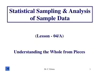 Statistical Sampling &amp; Analysis of Sample Data