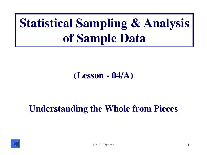 statistical sampling analysis of sample data
