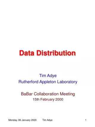 Data Distribution