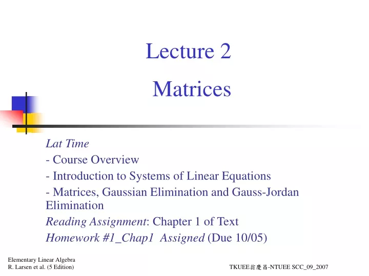 lecture 2 matrices