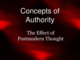 Concepts of Authority