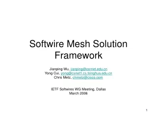 Softwire Mesh Solution Framework