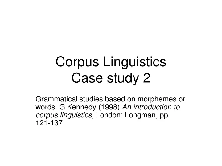 corpus linguistics case study 2