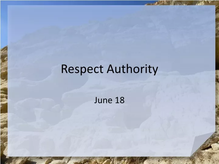 respect authority