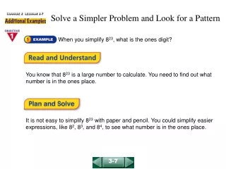 Solve a Simpler Problem and Look for a Pattern