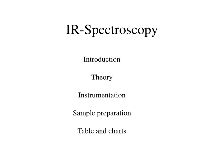ir spectroscopy
