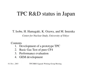 TPC R&amp;D status in Japan