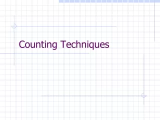 Counting Techniques