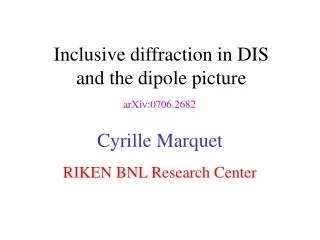 Inclusive diffraction in DIS and the dipole picture