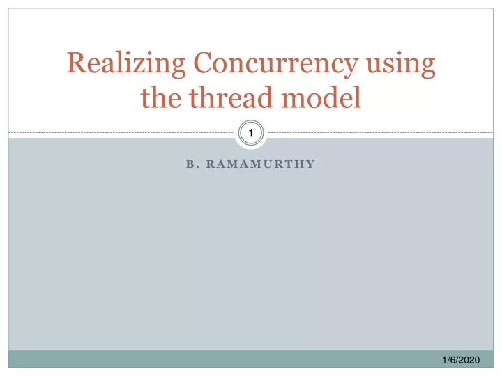 realizing concurrency using the thread model