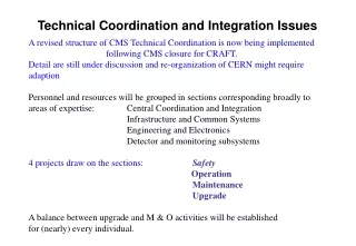 Technical Coordination and Integration Issues