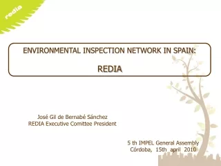 ENVIRONMENTAL INSPECTION NETWORK IN SPAIN:  REDIA