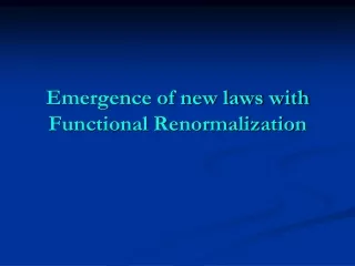 Emergence of new laws with Functional Renormalization
