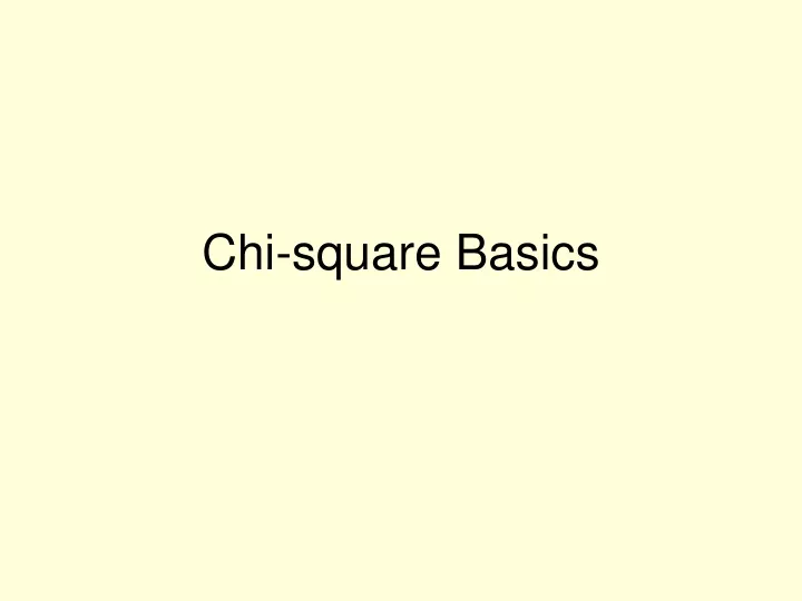 chi square basics