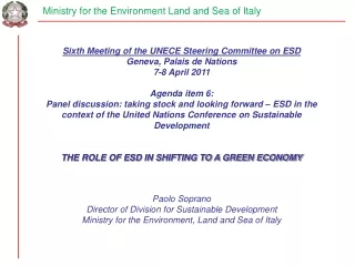 Ministry for the Environment Land and Sea of Italy