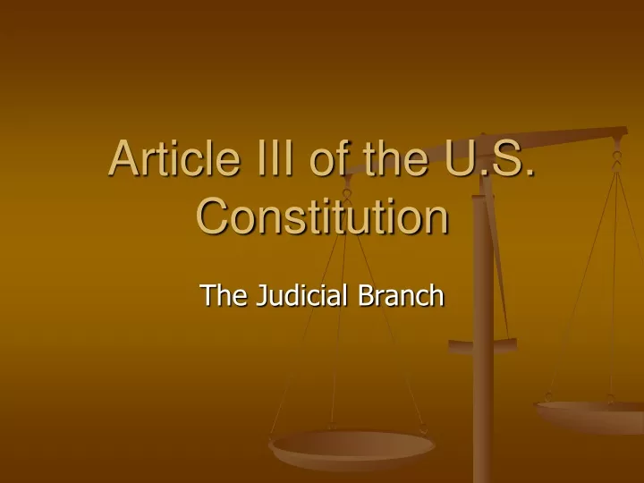 article iii of the u s constitution